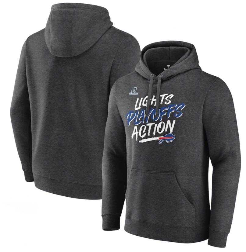Men's Buffalo Bills Fanatics Branded Heathered Charcoal 2021 NFL Playoffs Bound Lights Action Pullover Hoodie,We sell and wholesale Men's Buffalo Bills Fanatics Branded Heathered Charcoal 2021 NFL Playoffs Bound Lights Action Pullover Hoodie on line form chian!
